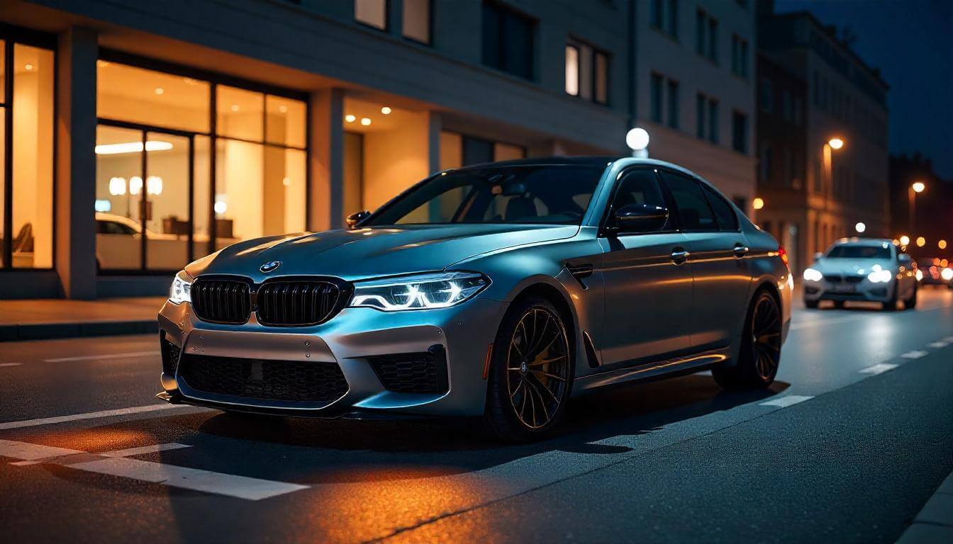 BMW M5 CS в Берлине, подчеркивающий спортивный седан в 2025 году.
