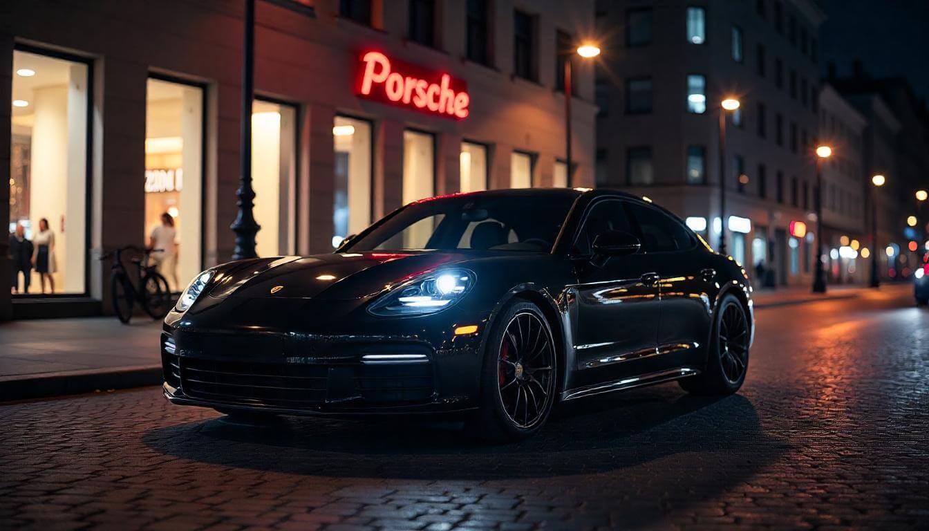 Porsche Panamera GTS в Берлине, подчеркивающий стильный седан в 2025 году.